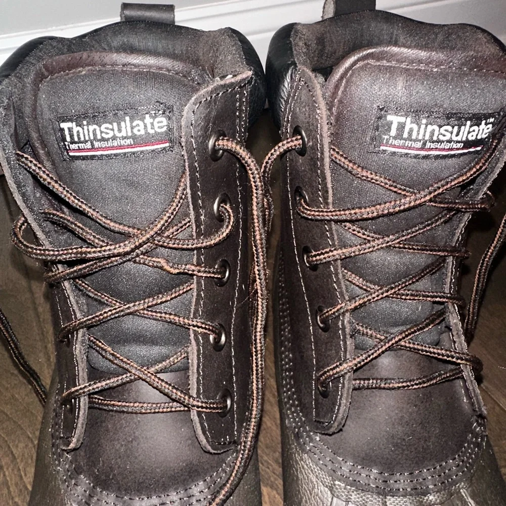 ITASCA Thinsulate 3M Waterproof Duck Boots Brown Leather Upper Size 12